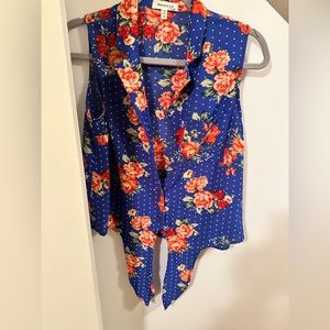 Floral Blue Tank Top